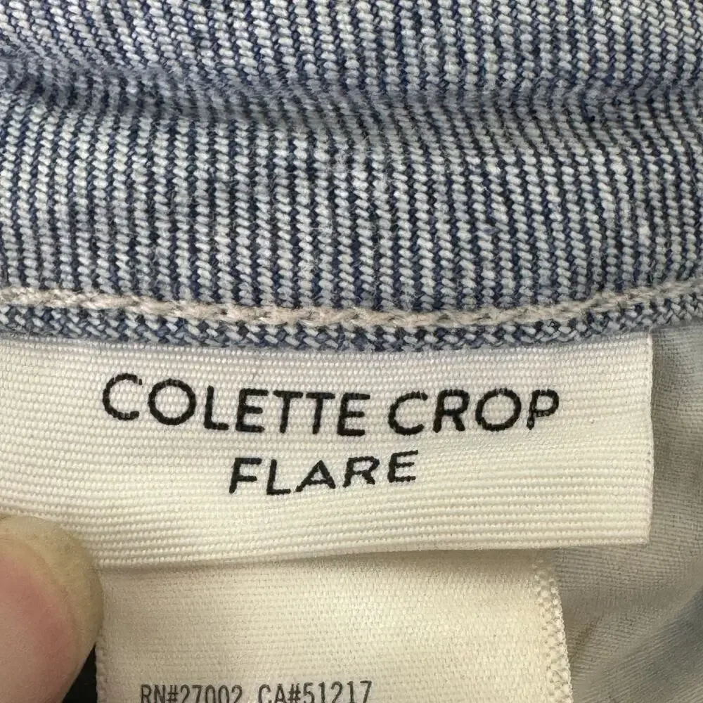 Paige Jeans Womens 27 Colette Crop Flare Blaine Destructed Distressed Raw Hem